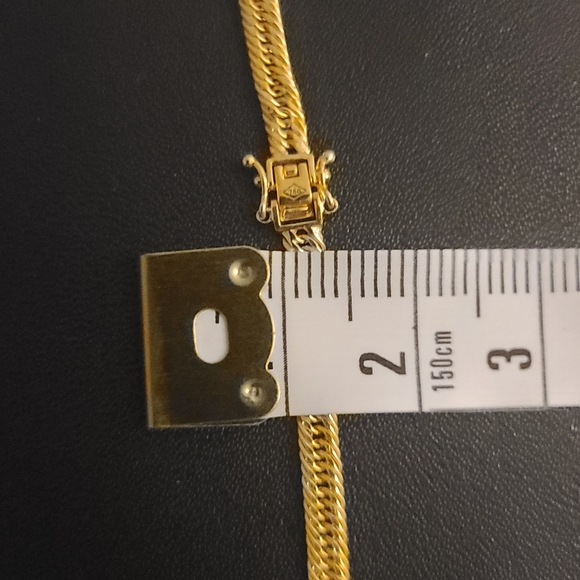 18K Saudi Real Gold Necklace 750 Fine 20” Long Curb Chain - Picture 9 of 9